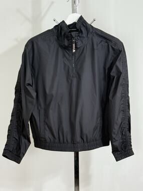 Athleta Girl Allyson Felix Windbreaker Jacket Half Zip Black Youth Size L 12